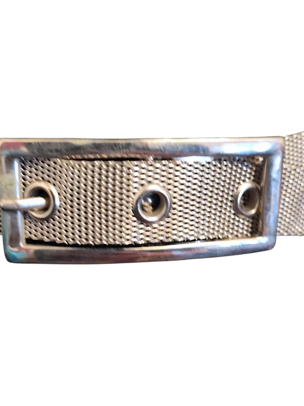 Vintage Metal Waist Belt with Silver Buckle